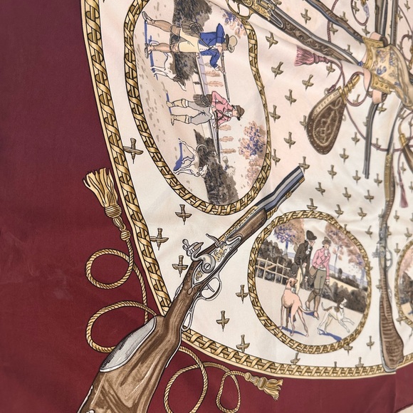 HERMES Vintage Equestrian Print Silk Scarf - Picture 4 of 10